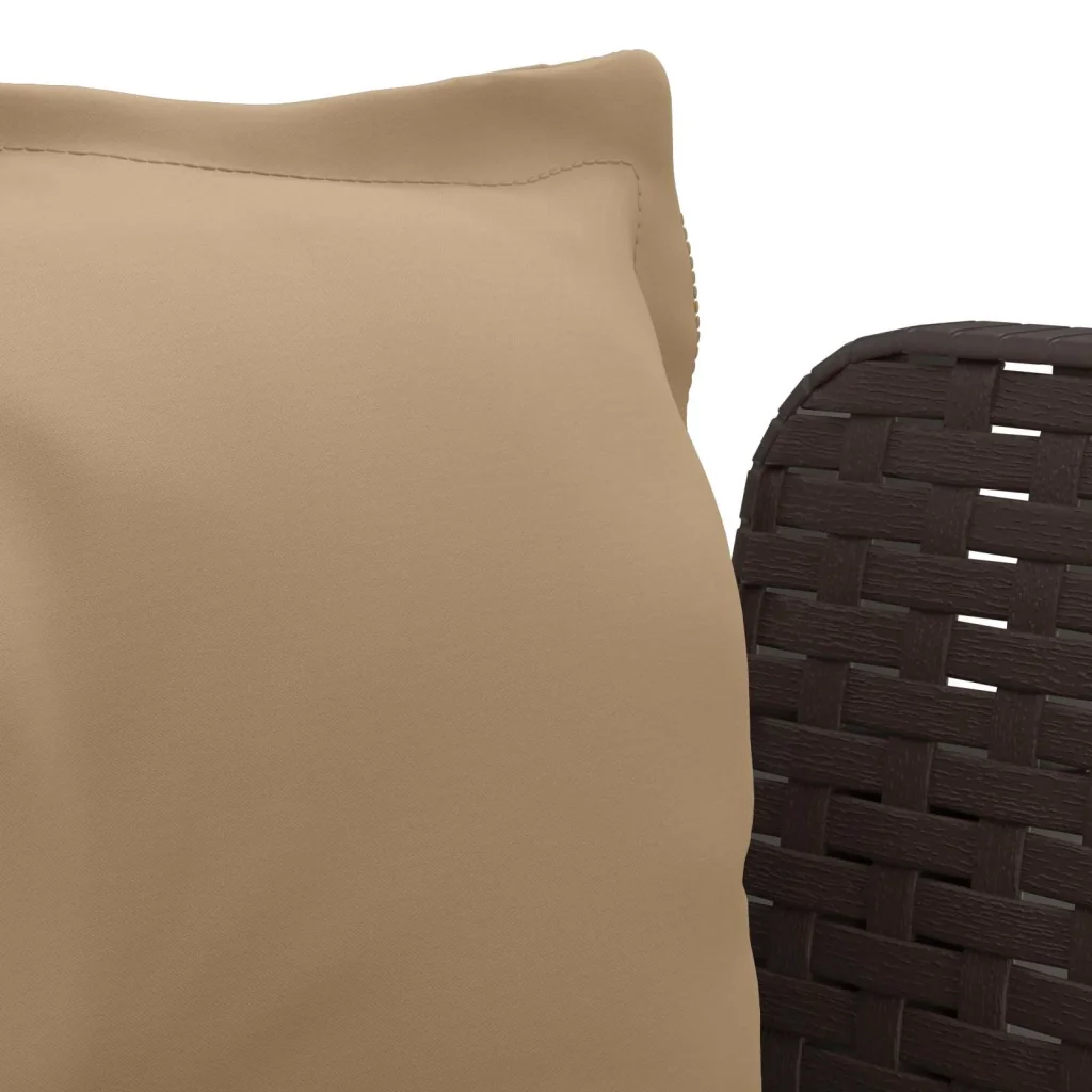Poltrona a 1 Posto con Cuscini Aspetto Rattan PP Marrone 8011874 - Image 5