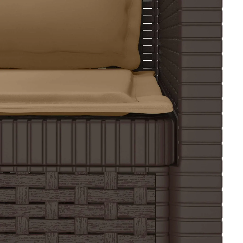 Poltrona a 1 Posto con Cuscini Aspetto Rattan PP Marrone 8011874 - Image 6