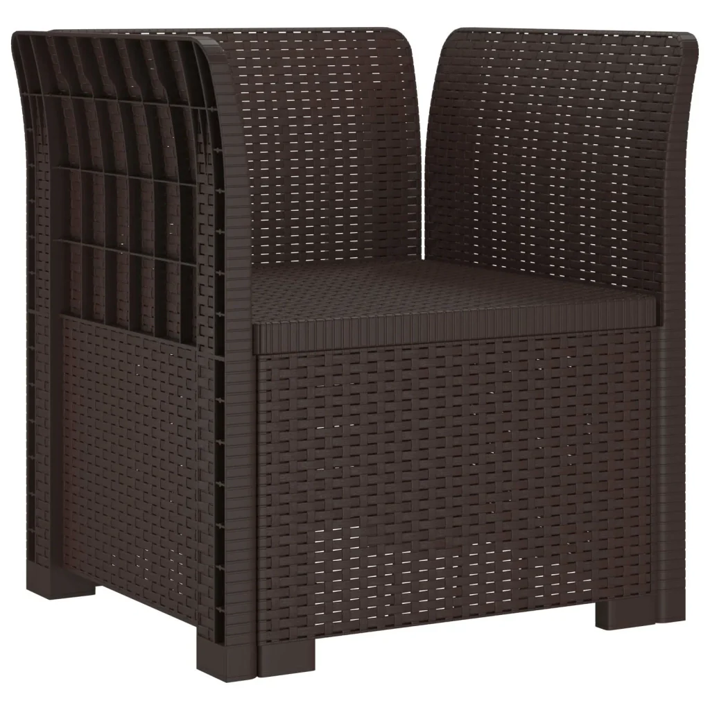 Poltrona a 1 Posto con Cuscini Aspetto Rattan PP Marrone 8011875 - Image 2