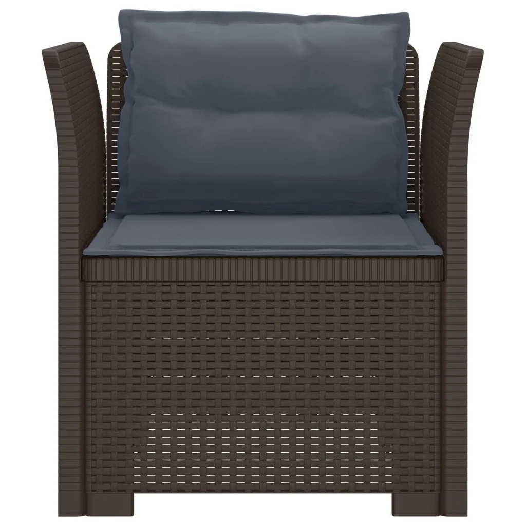 Poltrona a 1 Posto con Cuscini Aspetto Rattan PP Marrone 8011875 - Image 3