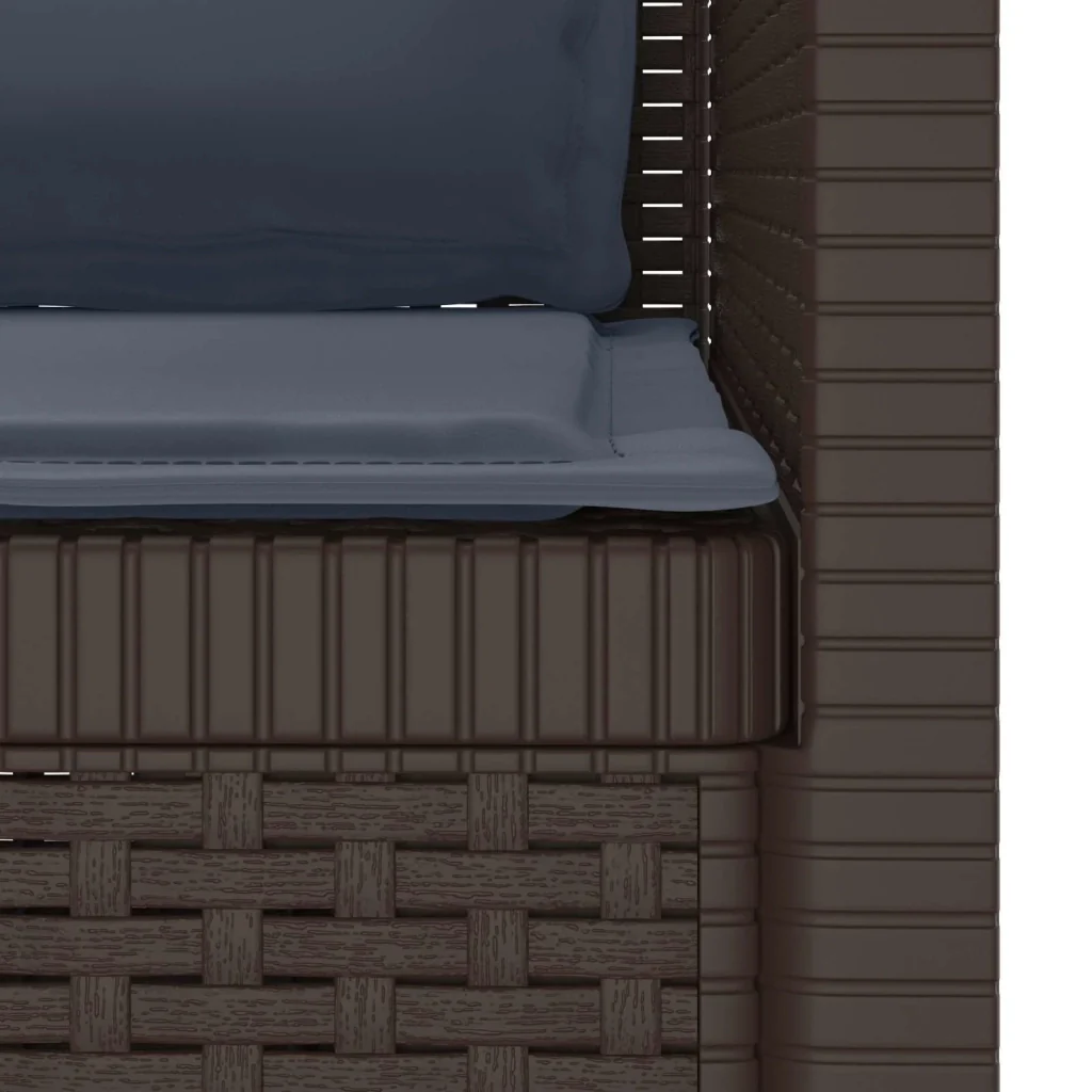 Poltrona a 1 Posto con Cuscini Aspetto Rattan PP Marrone 8011875 - Image 6