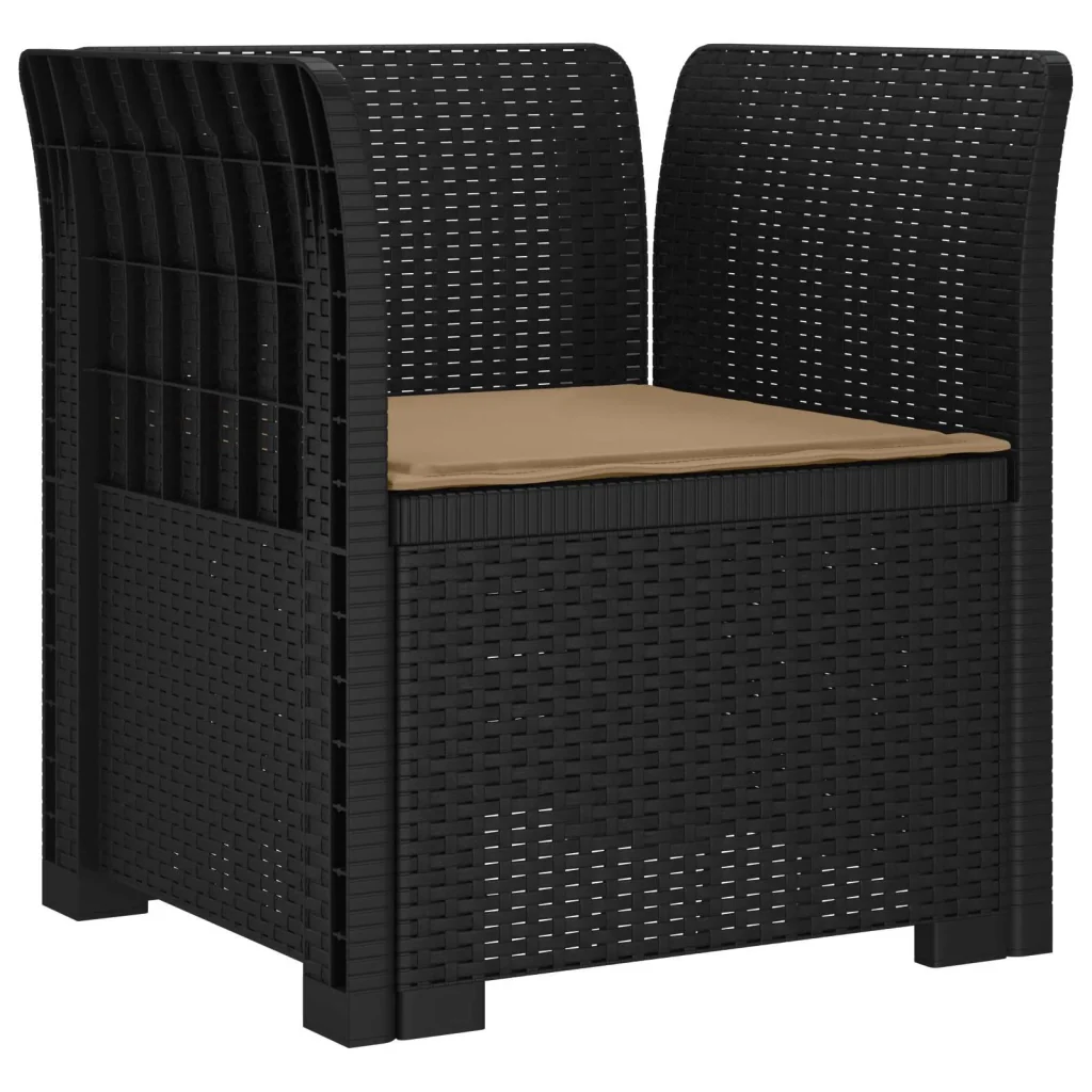 Poltrona a 1 Posto con Cuscino Aspetto Rattan PP Antracite 8011854