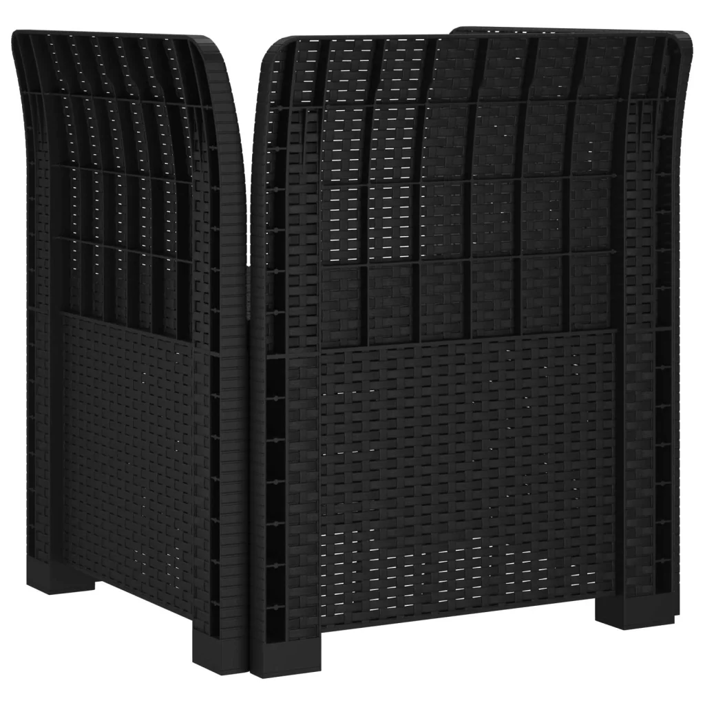 Poltrona a 1 Posto con Cuscino Aspetto Rattan PP Antracite 8011854 - Image 4