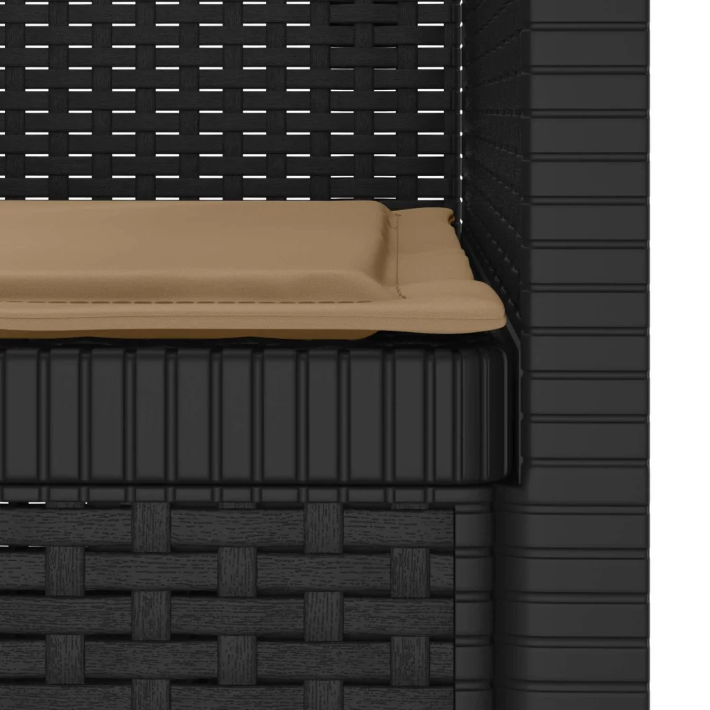 Poltrona a 1 Posto con Cuscino Aspetto Rattan PP Antracite 8011854 - Image 6