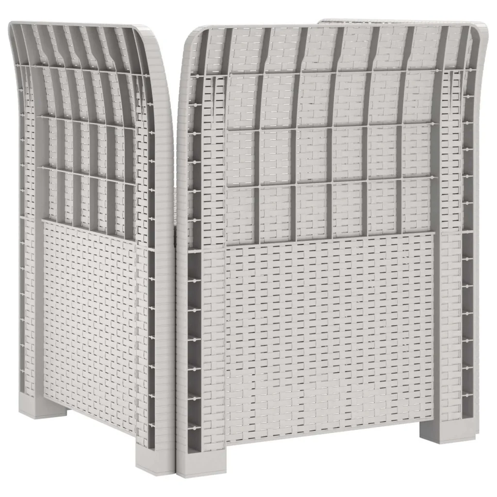 Poltrona a 1 Posto con Cuscino Aspetto Rattan PP Bianco 8011863 - Image 4