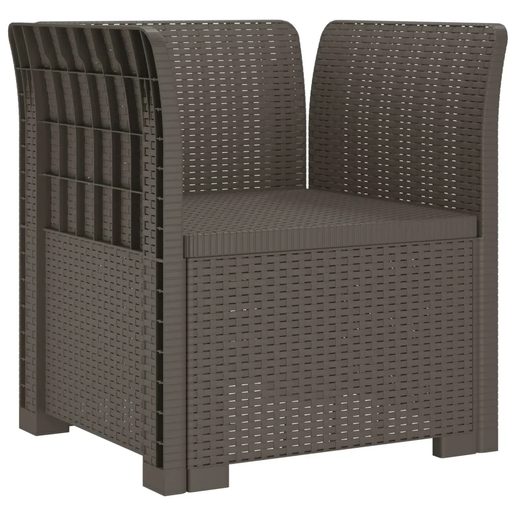 Poltrona a 1 Posto con Cuscino Aspetto Rattan PP Grigio Chiaro 8011864 - Image 2