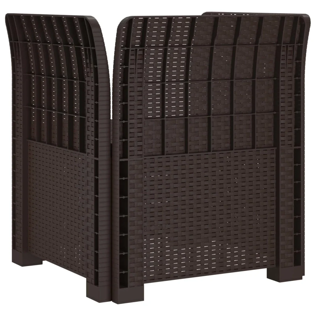 Poltrona a 1 Posto con Cuscino Aspetto Rattan PP Marrone 8011858 - Image 4