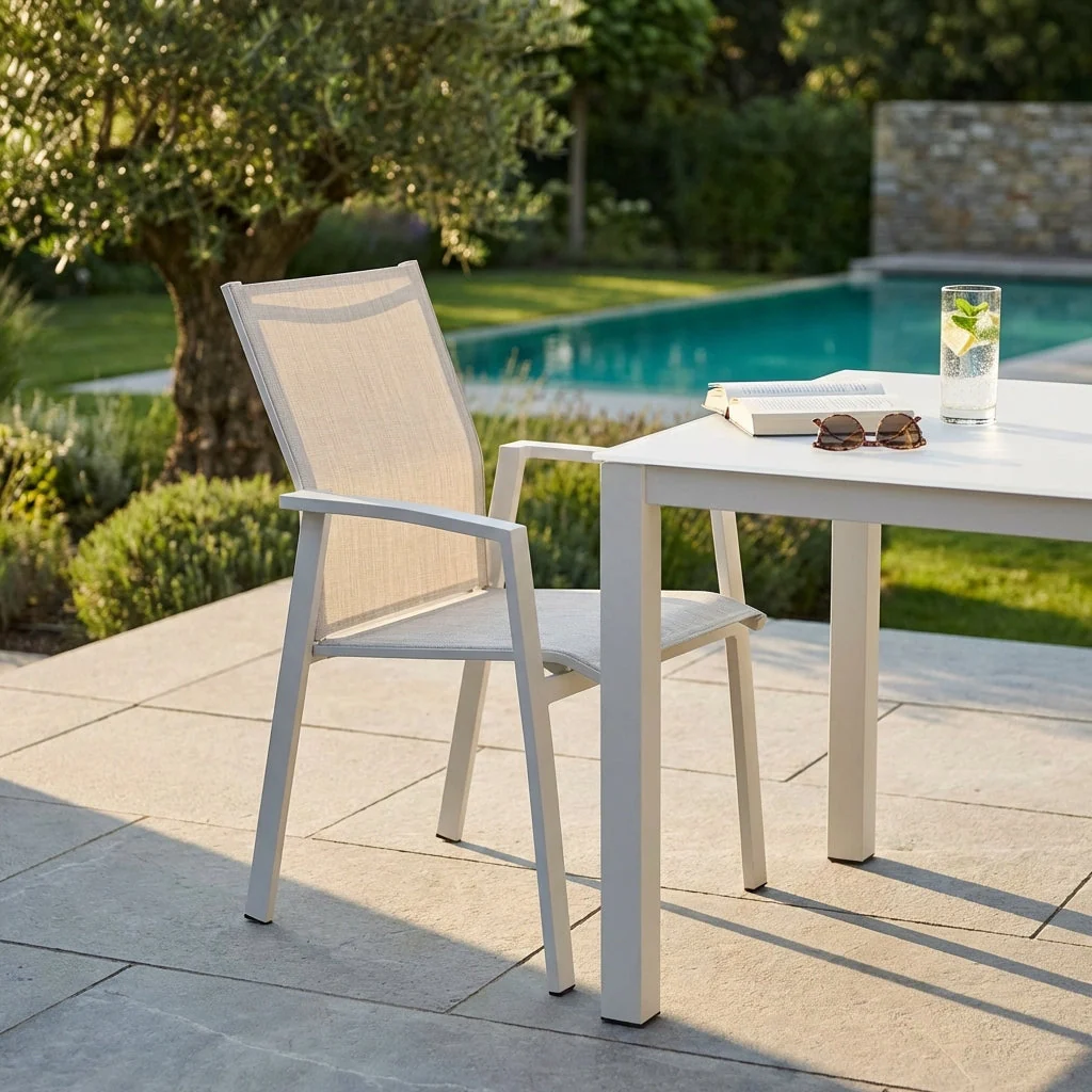 Poltrona da Giardino in Alluminio Textilene cm 57x61x89 - DREW - Image 5