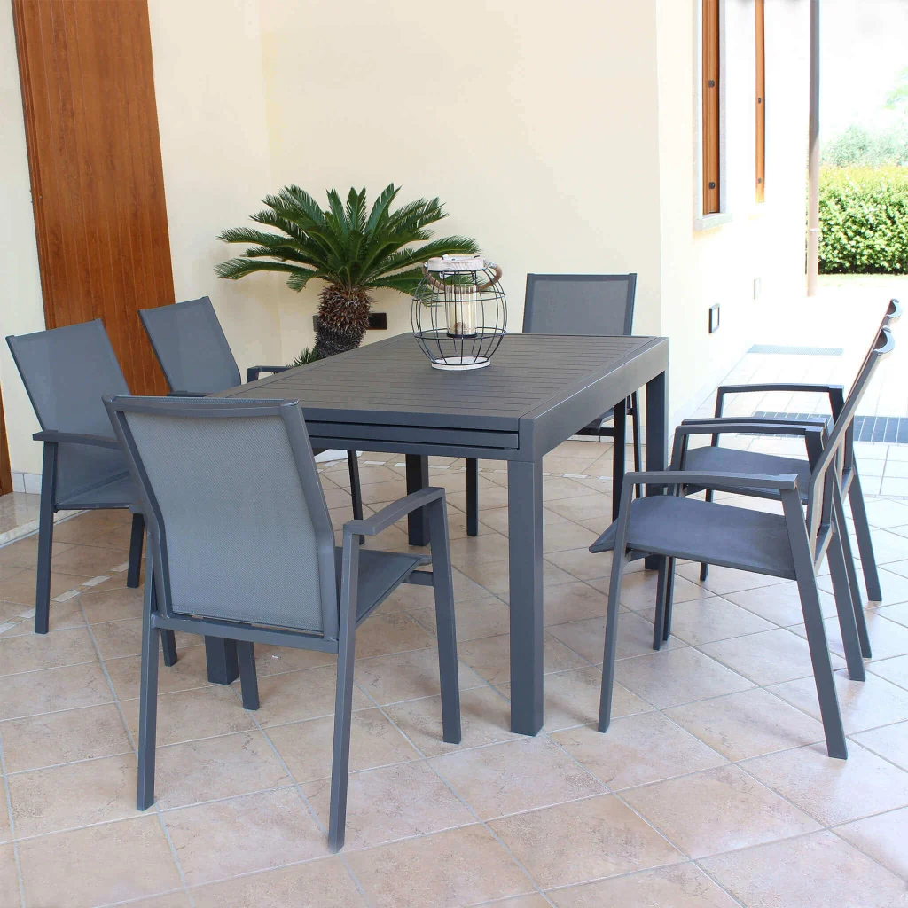 Poltrona da Giardino in Alluminio Textilene cm 57x61x89 - DREW - Image 6