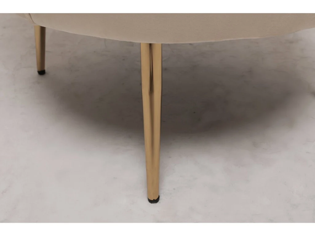 Poltrona "Floria" in velluto - 75 x 68 x 77,5 cm - Beige - Image 4