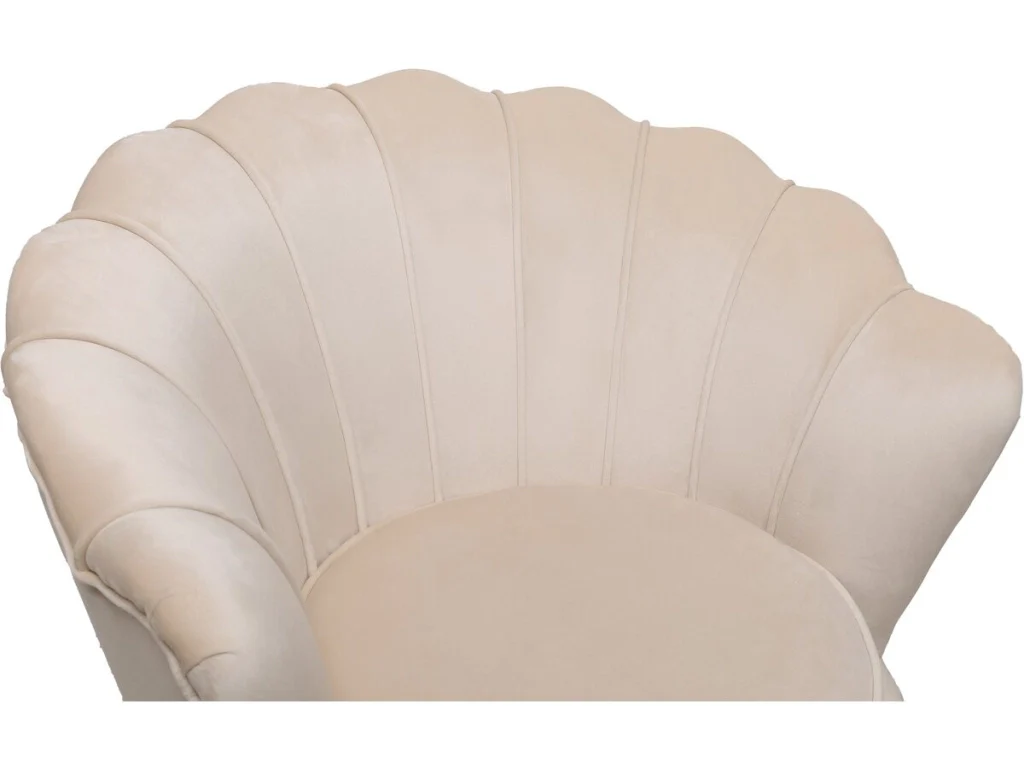 Poltrona "Floria" in velluto - 75 x 68 x 77,5 cm - Beige - Image 5
