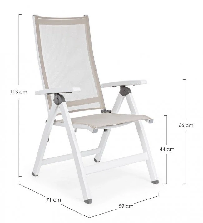 Poltrona Reclinabile 59x71x113h cm Cruise Bianco Gk50 - Image 8