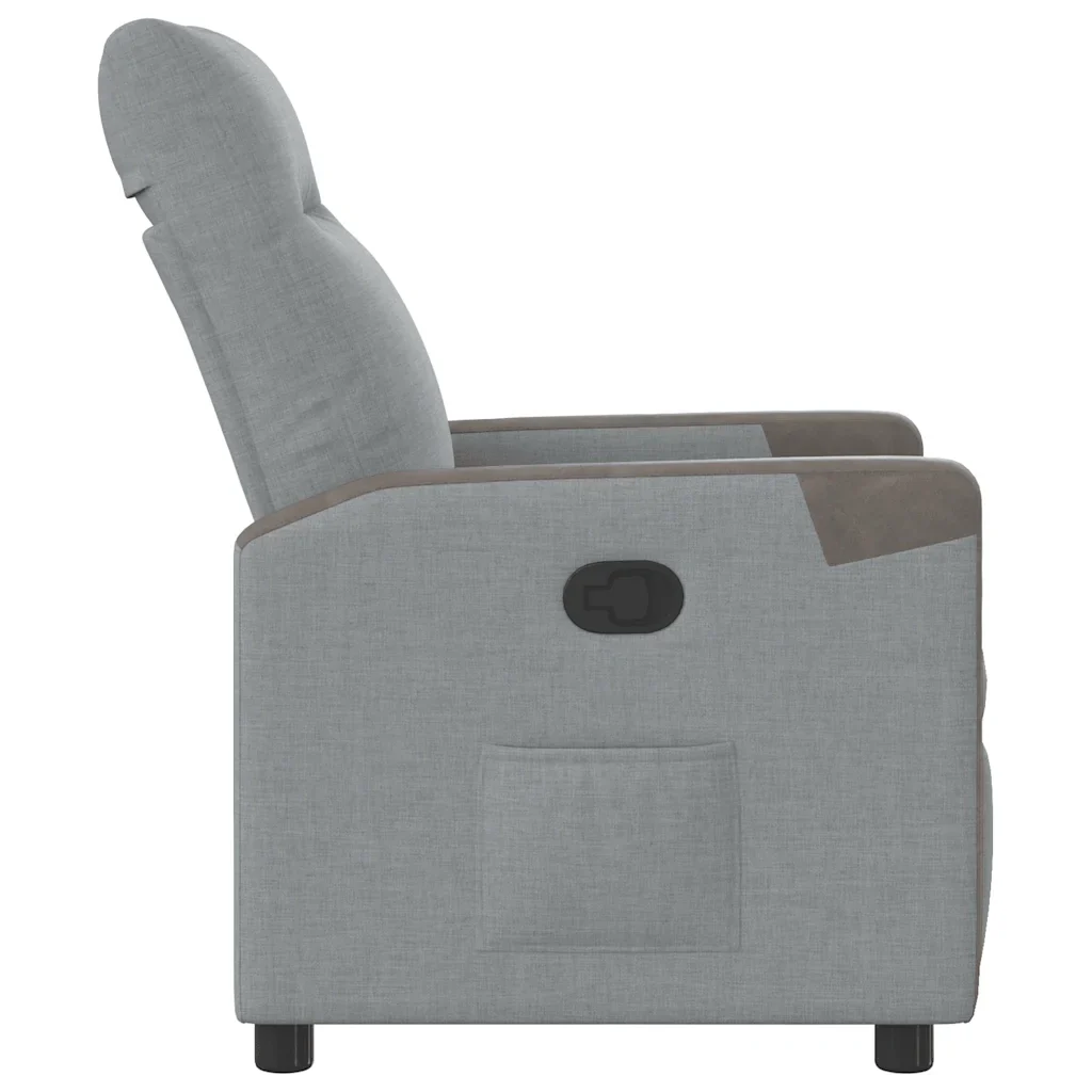 Poltrona Reclinabile in Tessuto Grigio Chiaro 4104839 - Image 4
