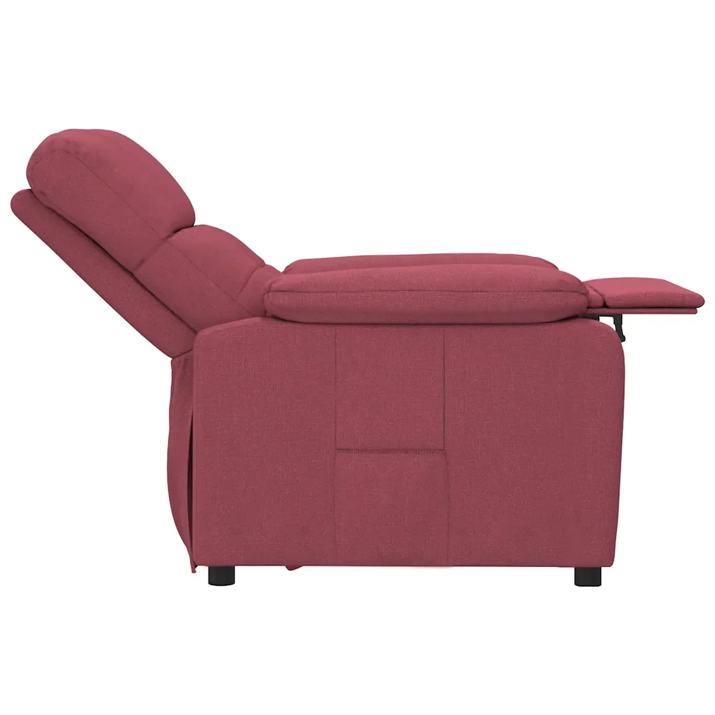 Poltrona Reclinabile in Tessuto Rosso Vino - Image 5