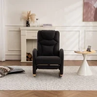 Poltrona relax a dondolo con braccioli, struttura imbottita ed ergonomica, 66x96-125.5x99 cm, Grigo Scuro - Image 7