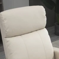 Poltrona Relax Massaggiante con Telecomando e 8 Programmi, Reclinazione e Poggiapiedi, 68x88x98cm, Crema - Image 10
