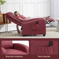 Poltrona Relax Massaggiante con Telecomando e 8 Programmi, Reclinazione e Poggiapiedi, Rosso - Image 7