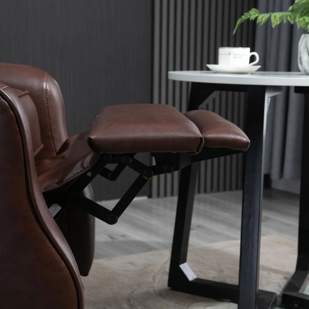 Poltrona Relax Reclinabile Manuale in Similpelle Marrone - Image 10