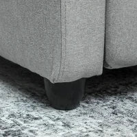 Poltrona Relax, regolabile 135°, poggiapiedi e schienale imbottiti, Lino-Polyester, Grigio Chiaro - Image 4