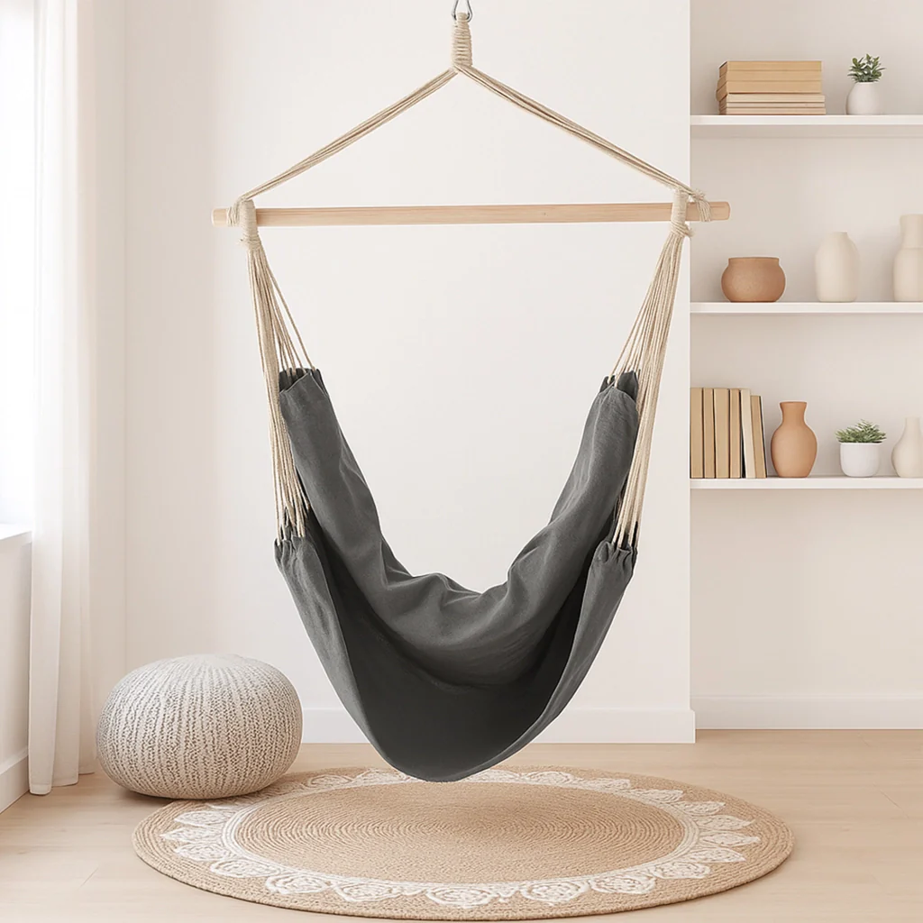 Poltrona Sospesa Sedia Amaca Altezza Totale 140 cm - Grigio casa.pro