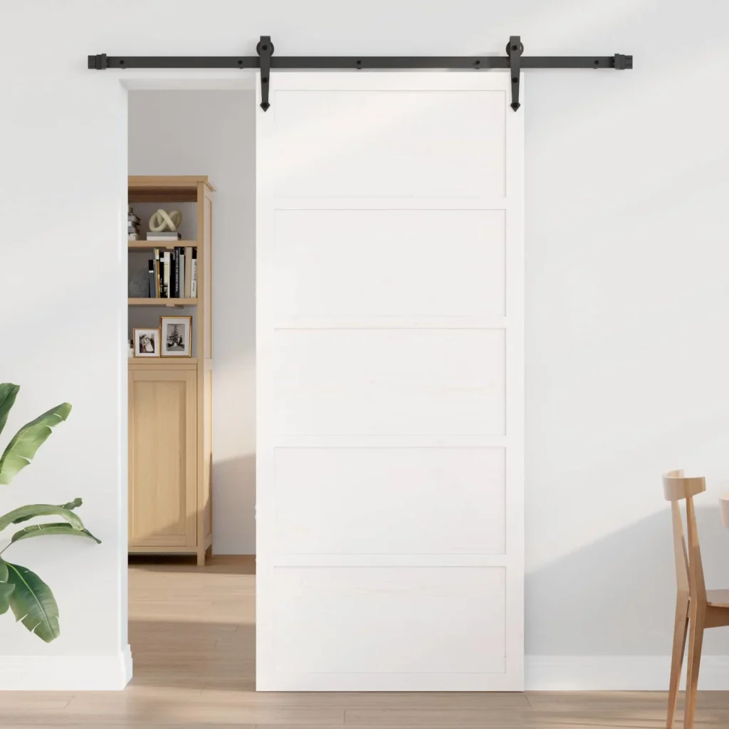 Porta del fienile Bianco 90 x 2,5 x 208 cm 42047139 - Image 3