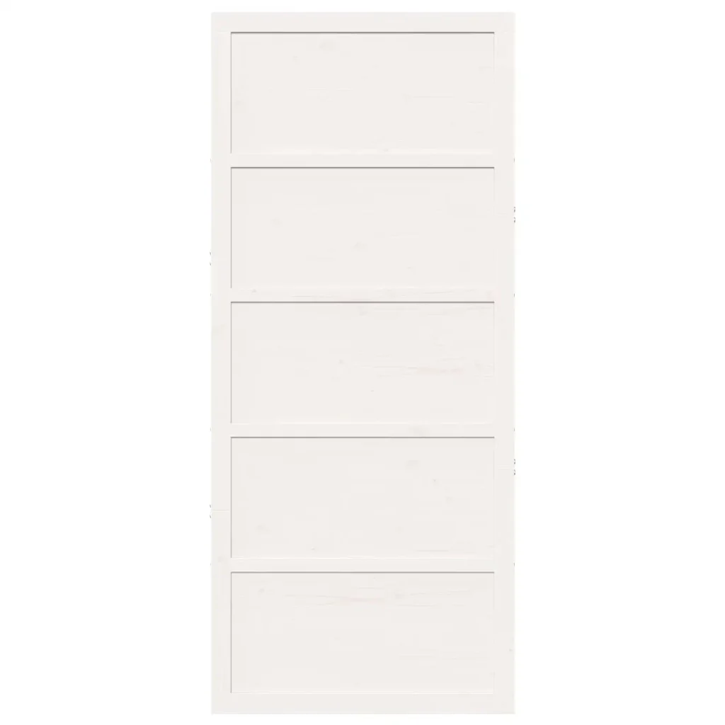 Porta del fienile Bianco 90 x 2,5 x 208 cm 42047139 - Image 4