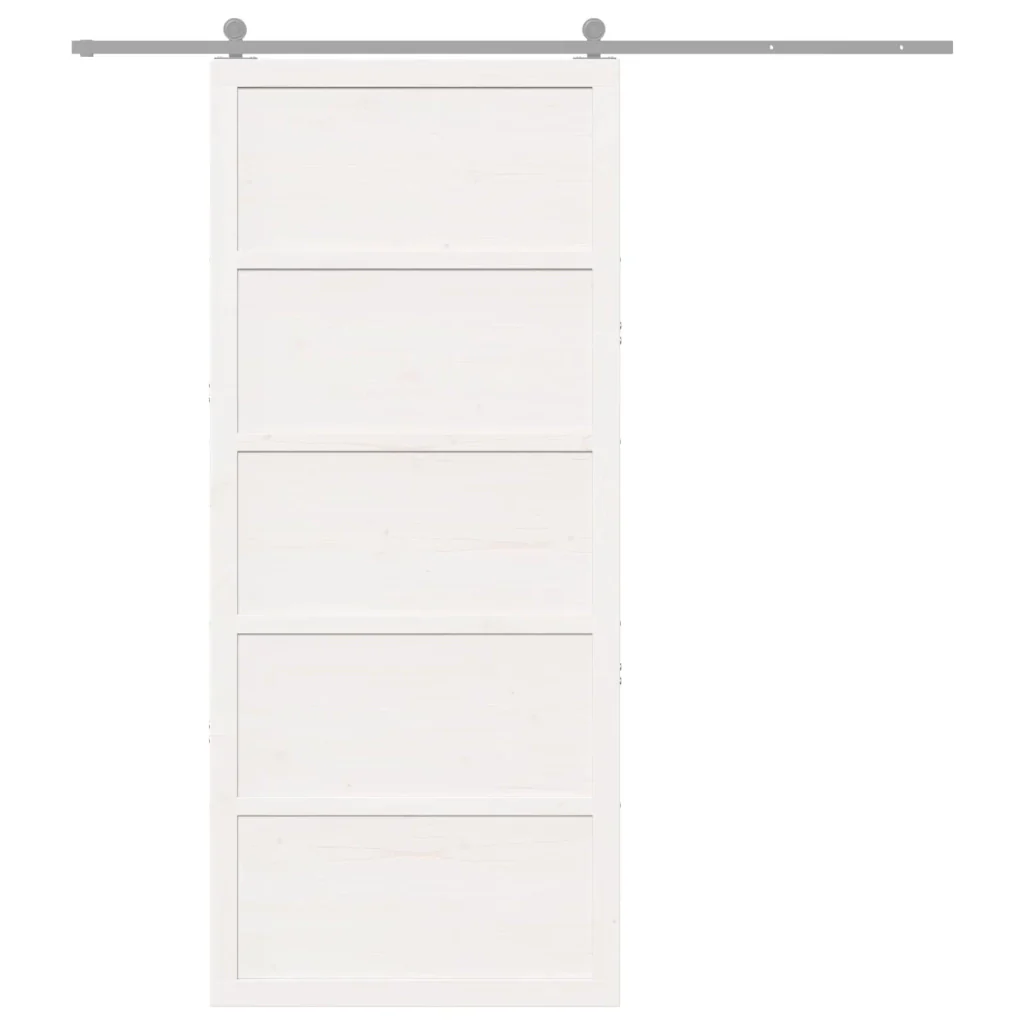 Porta del fienile Bianco 90 x 2,5 x 208 cm 42047139 - Image 9