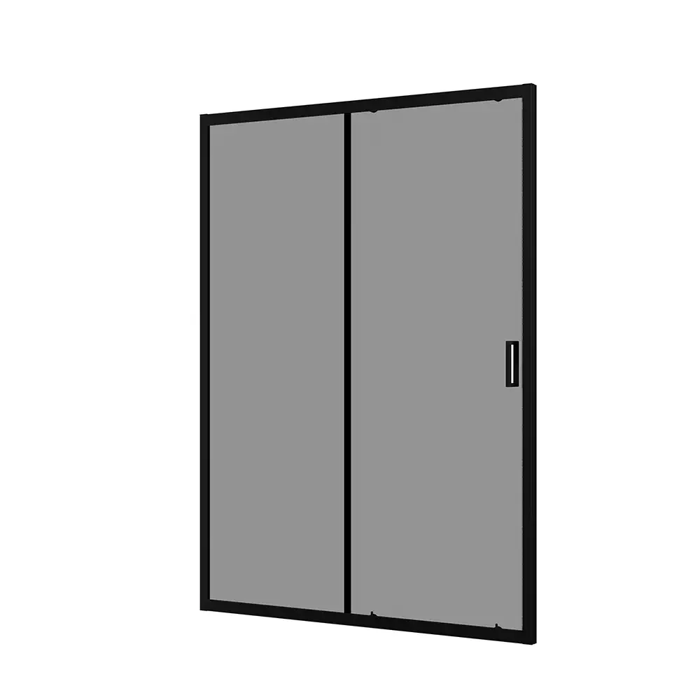 Porta doccia 100 cm scorrevole profili nero opaco vetro 6mm fumé h190 | Sicily - Image 7