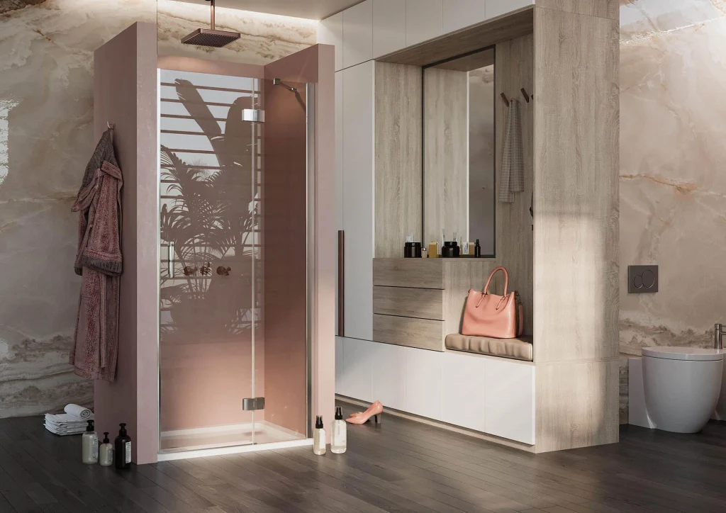 Porta Doccia 120 cm 1 Anta Battente in Cristallo Trasparente 6mm H190 Fosterberg Herning - Image 3