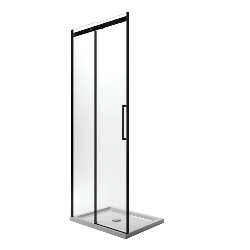 Porta Doccia 120 CM 198 CM Vetro Trasparente 8 MM Versione Sinistra mod. Prime Black - Image 2