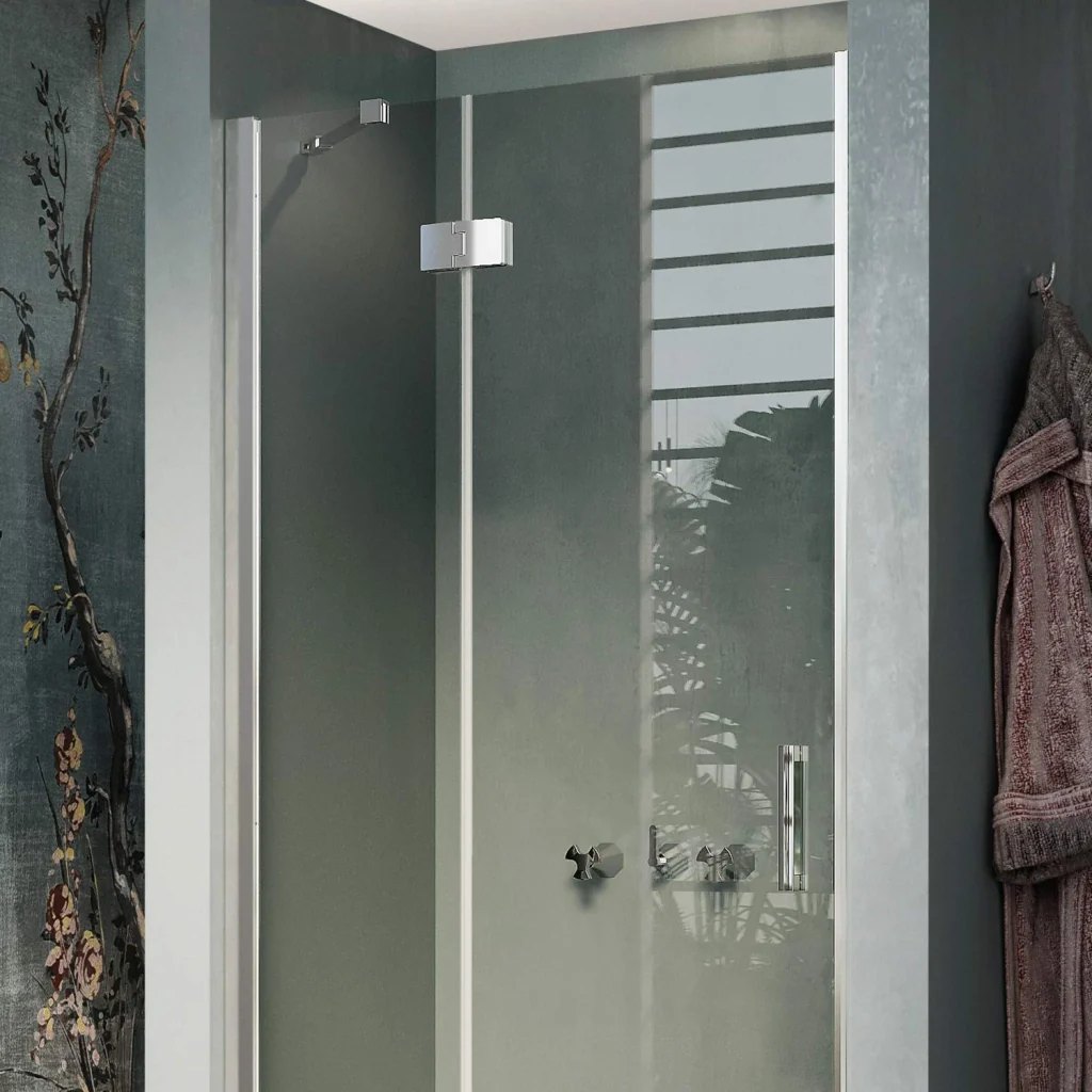 Porta Doccia 120CM H190 Vetro Trasparente con Easy-Clean mod. Flip Anta + Profilo - Image 4