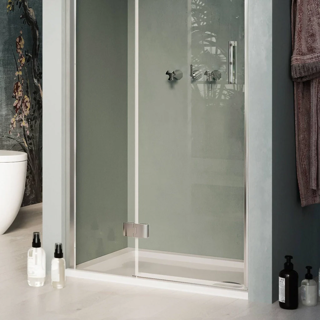 Porta Doccia 120CM H190 Vetro Trasparente con Easy-Clean mod. Flip Anta + Profilo - Image 5
