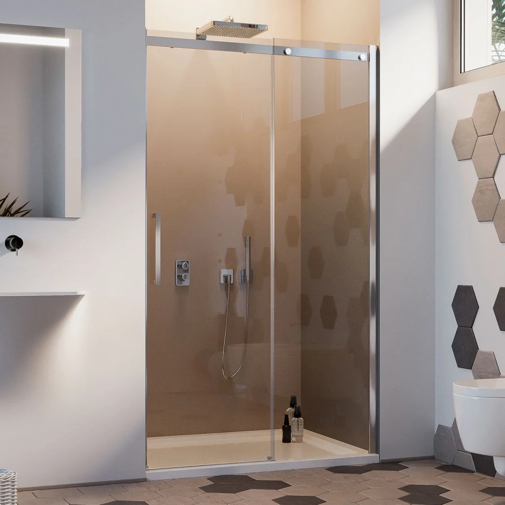 Porta Doccia 120CM H200 Vetro Trasparente 8mm Versione Destra con Easy-Clean mod. Prime - Image 2