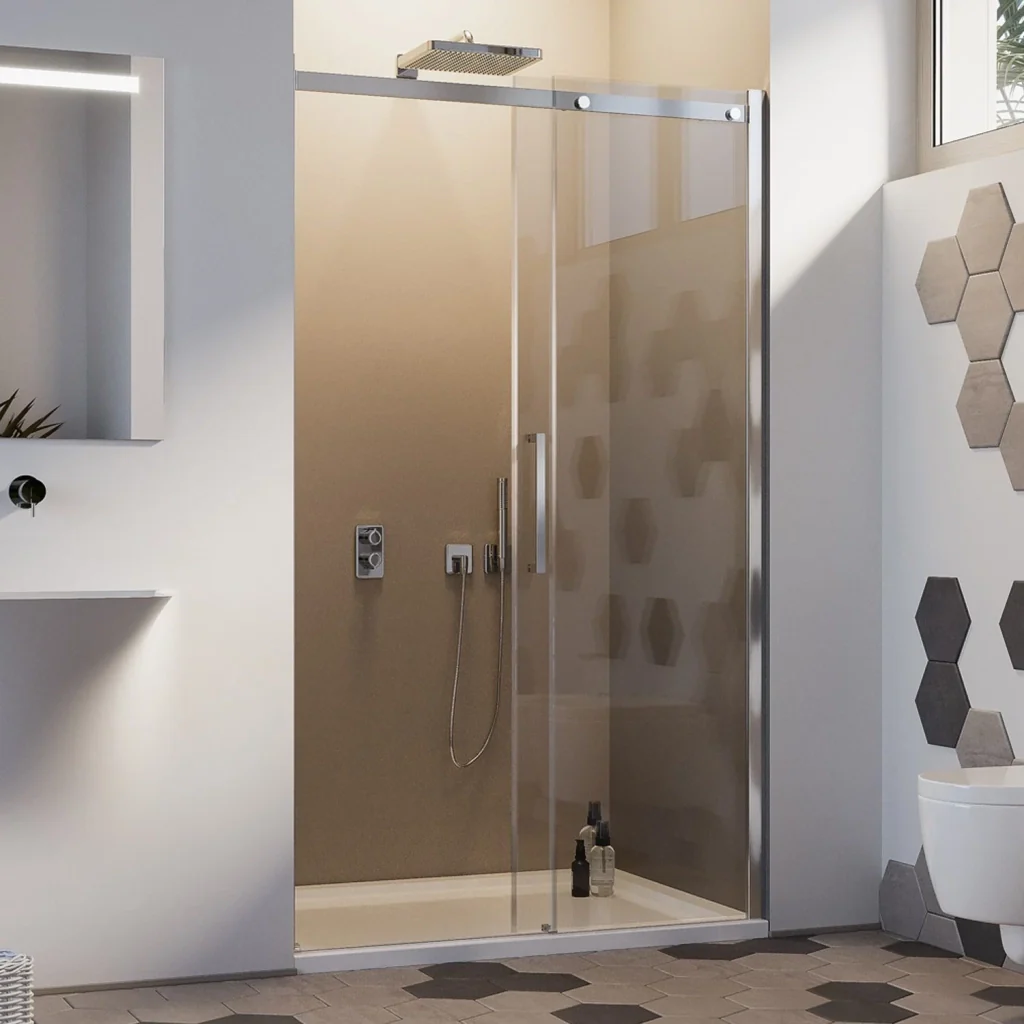 Porta Doccia 120CM H200 Vetro Trasparente 8mm Versione Destra con Easy-Clean mod. Prime - Image 3