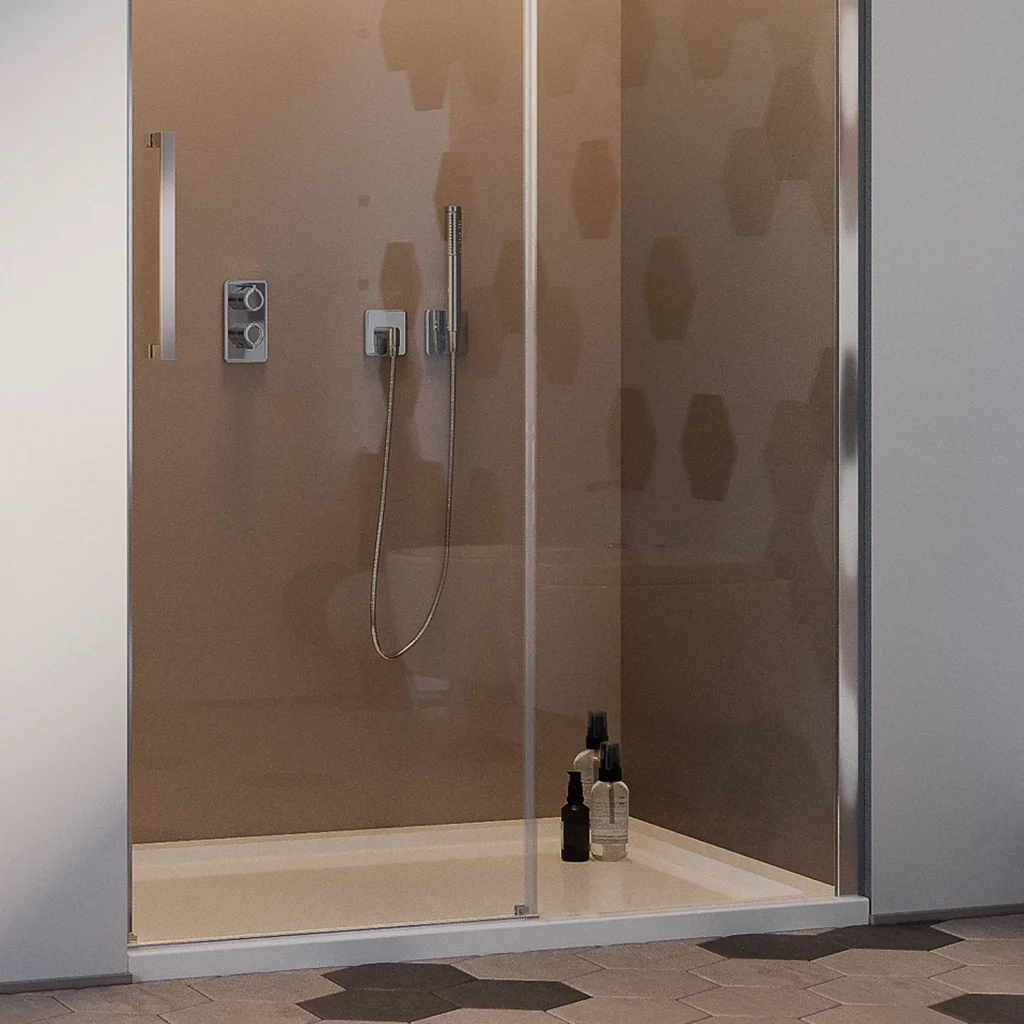 Porta Doccia 120CM H200 Vetro Trasparente 8mm Versione Destra con Easy-Clean mod. Prime - Image 5