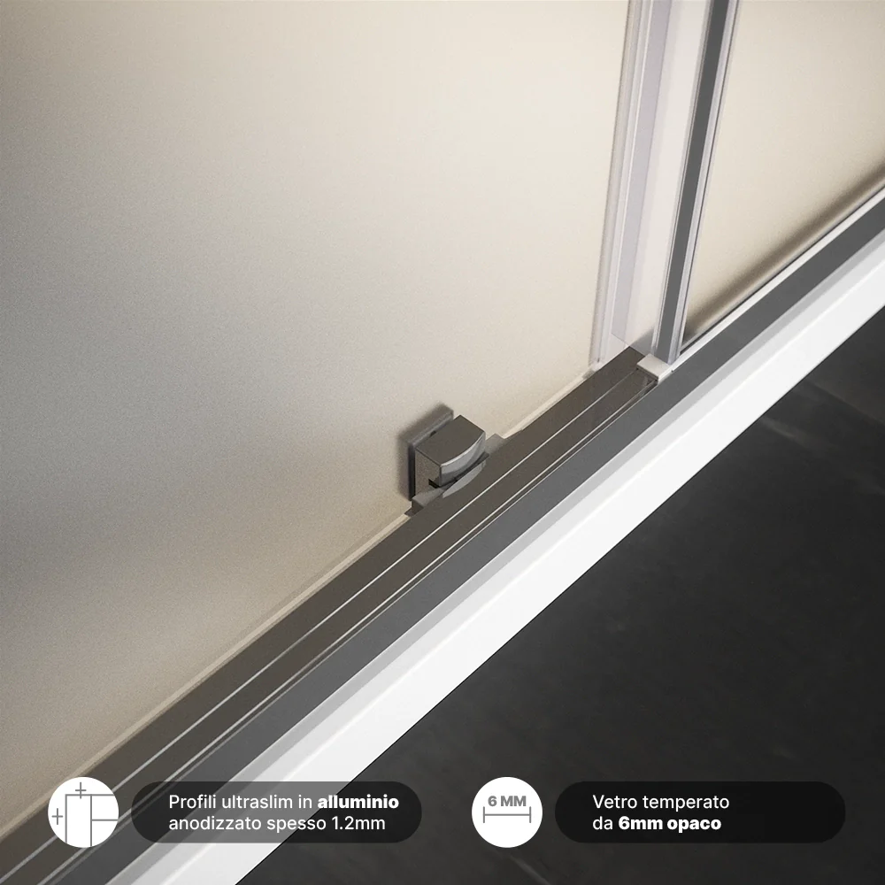 Porta doccia 150cm apertura scorrevole vetro 6mm opaco  | Aruba - Image 6