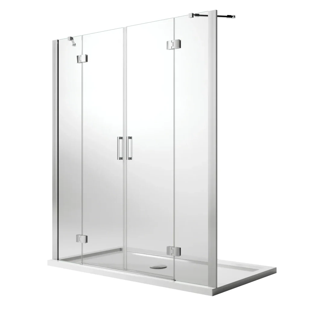 Porta Doccia 180CM H190 Vetro Trasparente con Easy-Clean mod. Flip Anta + Anta - Image 6