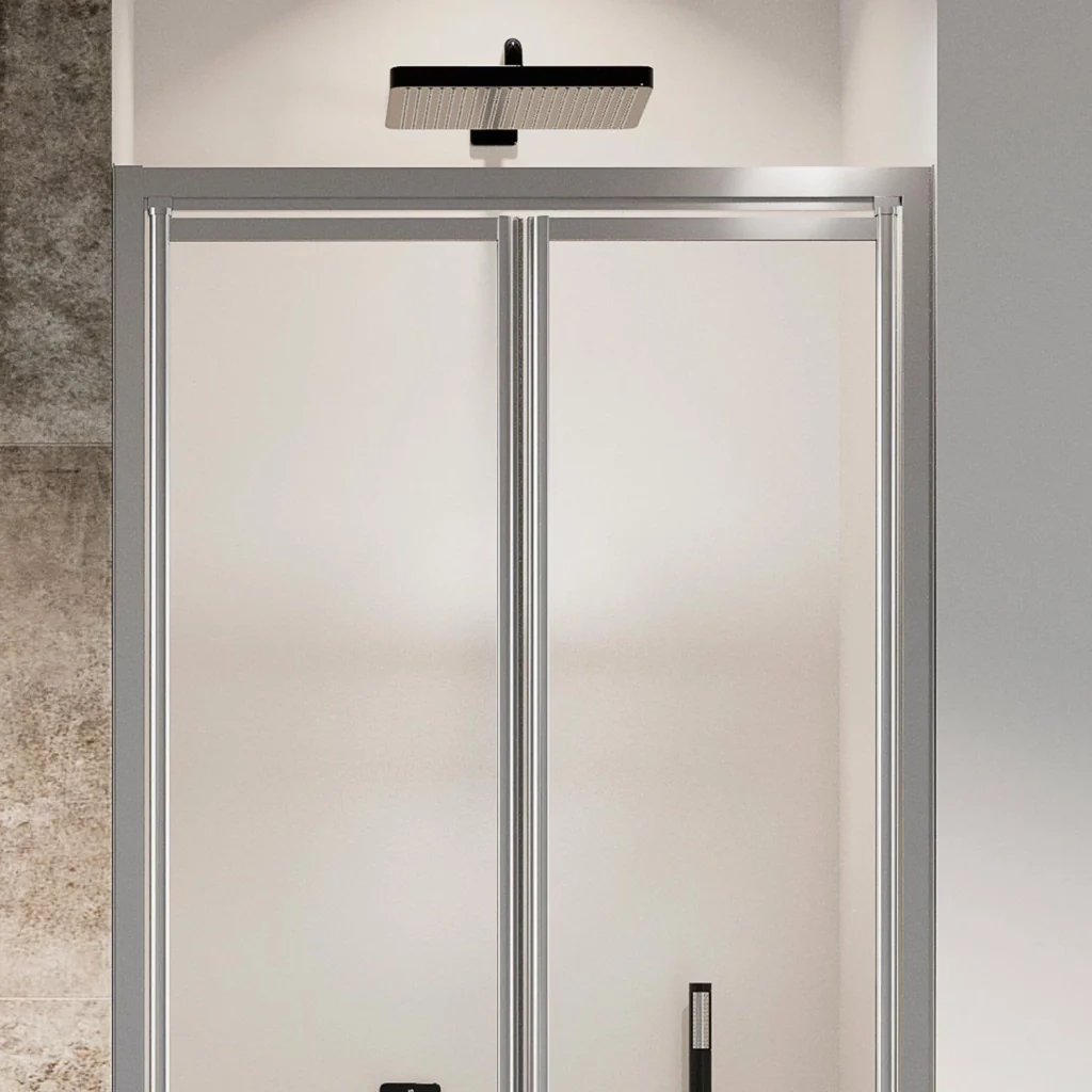 Porta Doccia 70CM H185 Cristallo Trasparente Apertura Saloon con Doppia Anta Battente mod. Clint - Image 4