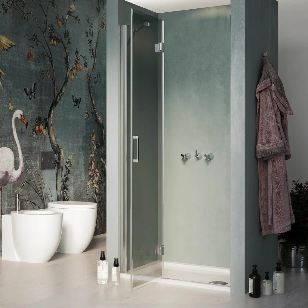 Porta Doccia 80CM H190 Vetro Trasparente con Easy-Clean mod. Flip Anta + Profilo - Image 3