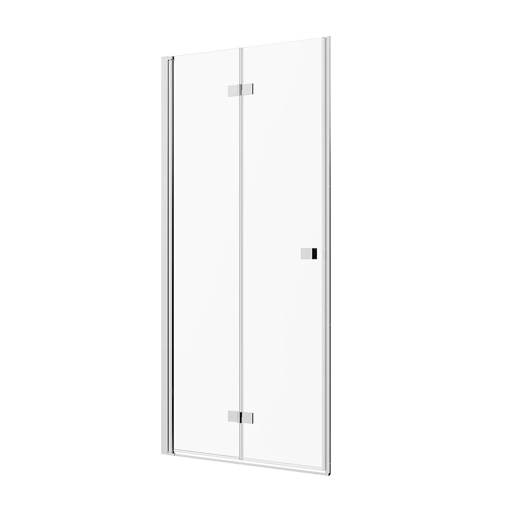 Porta doccia 90cm apertura a libro lato sinistro con profili cromati e vetro da 8mm trasparente h195 | Fiji - Image 10