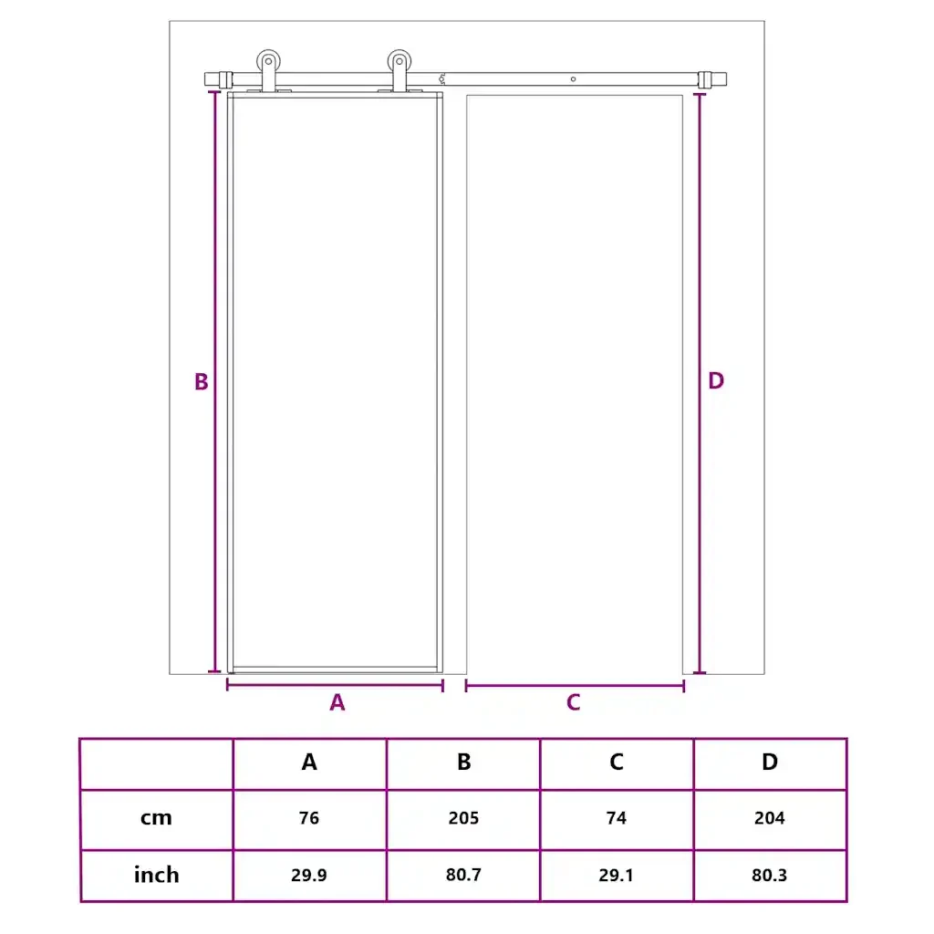Porta Scorrevole Dorata 76x205 Vetro Trasparente ESG Alluminio 155184 - Image 10