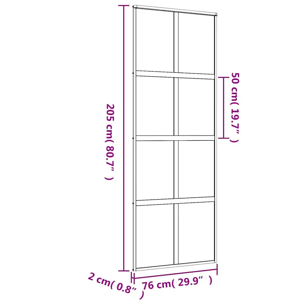 Porta Scorrevole Dorata 76x205 Vetro Trasparente ESG Alluminio 155184 - Image 9