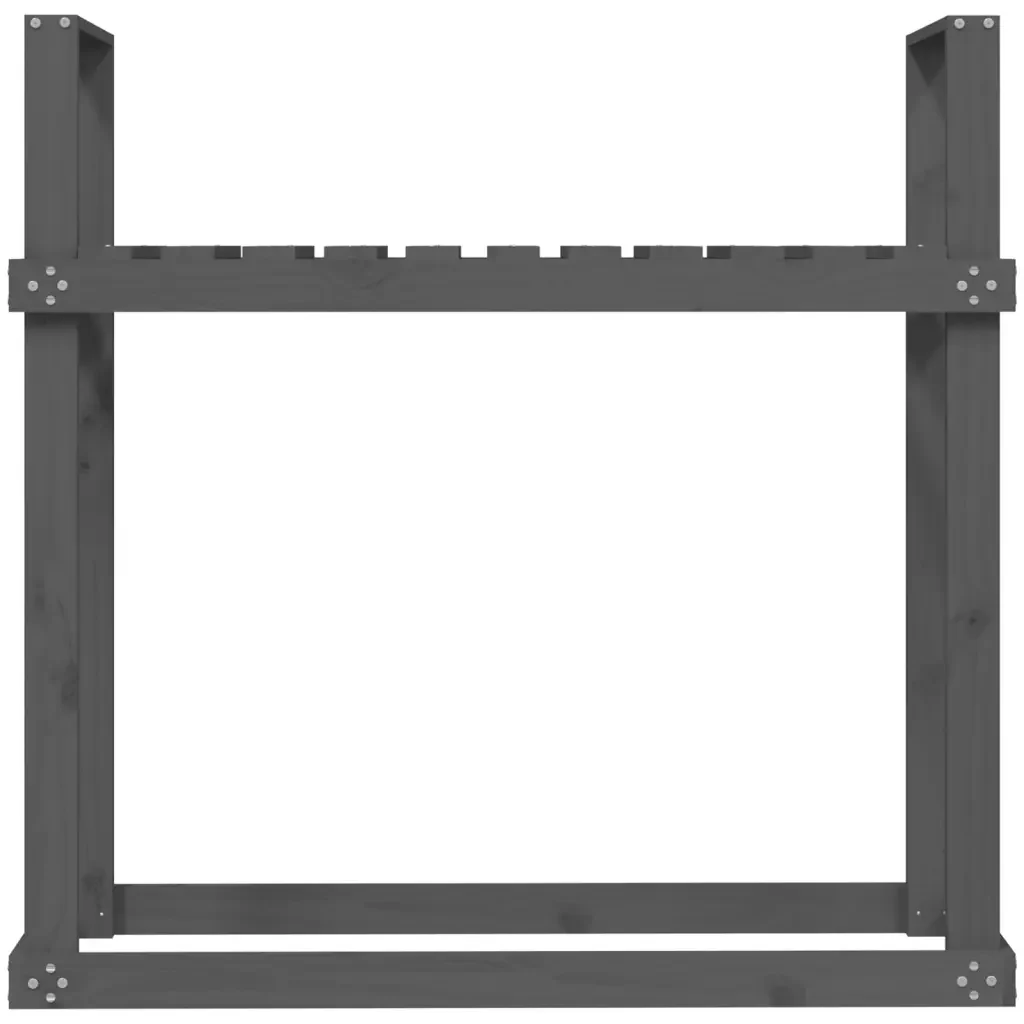 Portalegna Grigio 110x35x108,5 cm in Legno Massello di Pino 823859 - Image 5