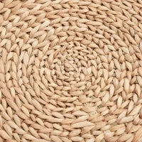 Pouf Contenitore Rotondo Stile Boho con Rivestimento Naturale, Tavolino da Salotto Ø43x43cm, Kaki - Image 8