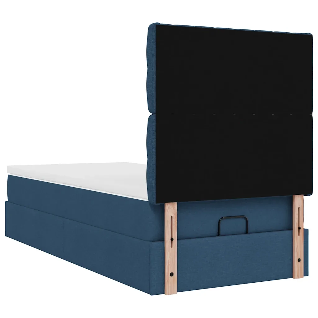Pouf Letto con Materasso Blu 90x200 cm in Tessuto - Image 10