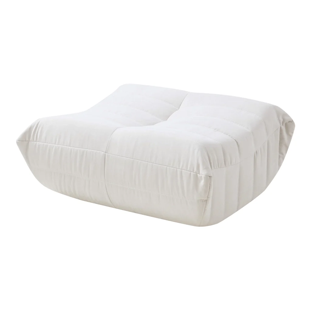 Pouf Poggiapiedi Kodsø Imbottito in Microfibra 35x80x65 cm - Beige [en.casa] - Image 2