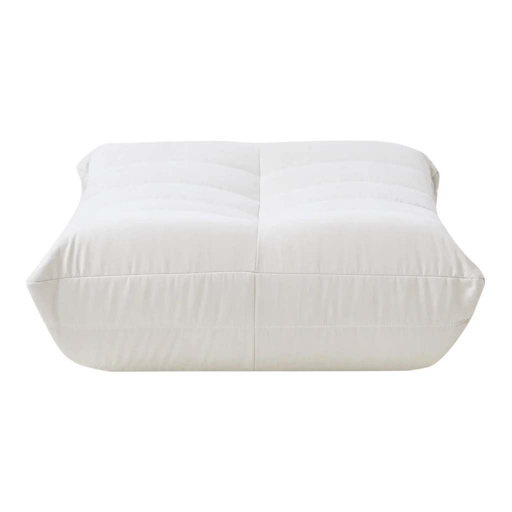 Pouf Poggiapiedi Kodsø Imbottito in Microfibra 35x80x65 cm - Beige [en.casa] - Image 4