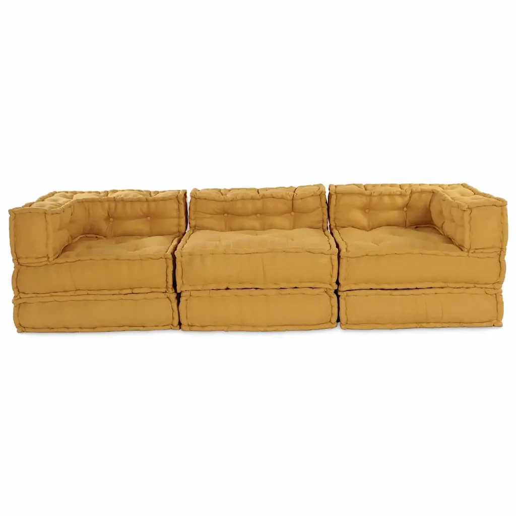 Unità di Divano Modulare 3 pcs Giallo Tessuto 3315082 - Image 6