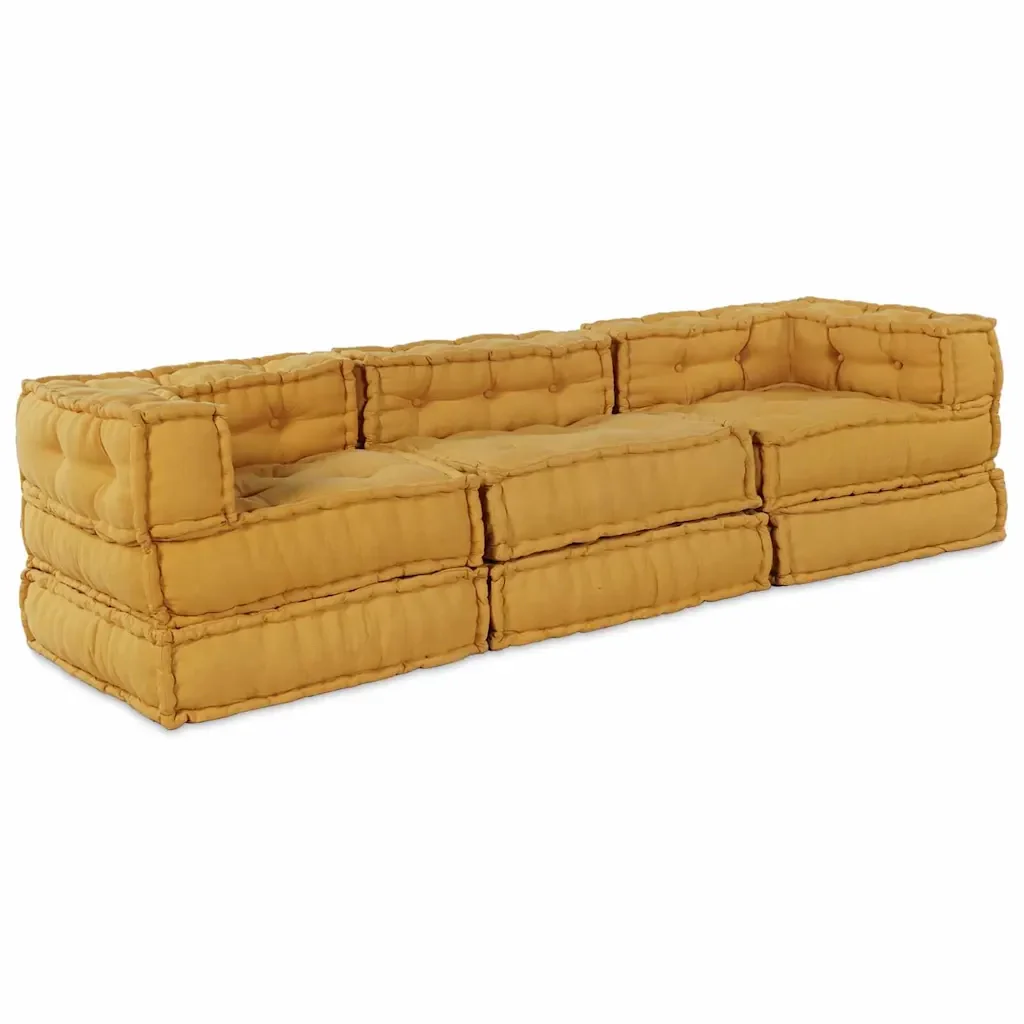 Unità di Divano Modulare 3 pcs Giallo Tessuto 3315082 - Image 8