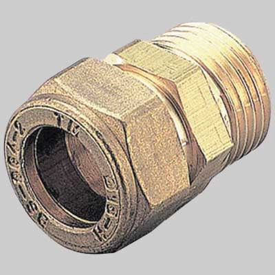 RACCORDO DRITTO MASCHIO CON OGIVA OTTONE  18 x 3/4     TIEMME